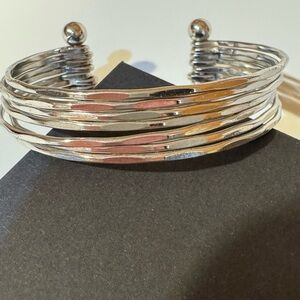 Shiny Silver Cuff Bracelet